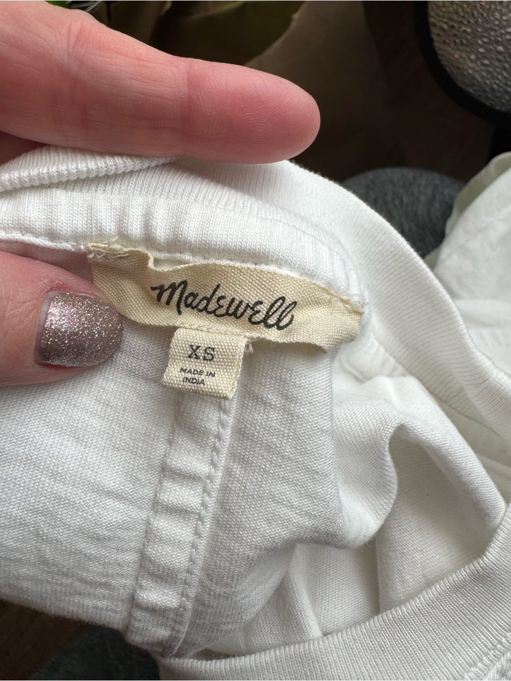 Madewell Cream Ribbed-Neck Tee